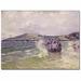 Trademark Fine Art "Lady's Cove Wales, 1897" by Alfred Sisley Painting Print on Canvas in Green/Indigo | 18 H x 24 W x 2 D in | Wayfair