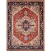 Blue/Navy 117 x 0.25 in Area Rug - Pasargad Serapi Hand-Knotted Wool Oriental Area Rug in Red/Navy/Cream Wool | 117 W x 0.25 D in | Wayfair