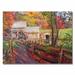 Trademark Fine Art 'Memories of Autumn' by David Lloyd Glover Framed Painting Print on Canvas in Brown/Green/Red | 22 H x 32 W x 2 D in | Wayfair