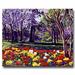 Trademark Fine Art "Sunday in the Park" by David Lloyd Glover Framed Painting Print on Wrapped Canvas in Green/Indigo/Red | Wayfair DLG0096-C2632GG