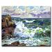 Trademark Fine Art "Malibu Coastline" by David Lloyd Glover Framed Painting Print on Wrapped Canvas in White/Black | 35 H x 47 W x 2 D in | Wayfair