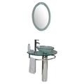 Wrought Studio™ Illiana 30" Single Attrazione Modern Bathroom Vanity Set w/ Mirror (Faucet Not Included), Glass | 34.25 H in | Wayfair