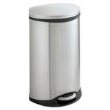 Safco Products Company Ellipse Receptacle Steel 12.5 Gallon Step on Trash Can Stainless Steel in Gray | 26.5 H x 17.5 W x 14 D in | Wayfair 9903SS