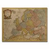 Trademark Fine Art "Map of Europe 1700" by Guillaume Delisle Graphic Art on Wrapped Canvas in Brown | 18 H x 24 W x 2 D in | Wayfair
