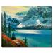 Trademark Fine Art 'Majestic Bow River' by David Lloyd Glover Framed Painting Print on Wrapped Canvas Metal in Blue | 26 H x 32 W x 2 D in | Wayfair