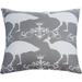 The Well Dressed Bed Peacock Accent Cotton Throw Pillow Polyester/Polyfill/Cotton in Gray | 20 H x 20 W x 2.5 D in | Wayfair PEAST201