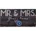 Tennessee Titans 12" x 6" Personalized Mr. & Mrs. Sign