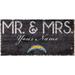 Los Angeles Chargers 12'' x 6'' Personalized Mr. & Mrs. Sign