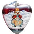 G Debrekht Holiday Splendor Snowman Heart Hanging Figurine Ornament Glass in Blue/Red | 3.5 H x 3 W x 3 D in | Wayfair 73331