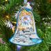 G Debrekht Holiday Splendor Angel Bell Holiday Shaped Ornament Glass in Blue/White/Yellow | 3.5 H x 3 W x 3 D in | Wayfair 73161