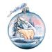 G Debrekht Holiday Splendor Polar Ice Ball Ornament Glass in Blue/White | 3.5 H x 3 W x 3 D in | Wayfair 73411