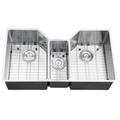Ruvati Gravena 35" L x 20" W Triple Bowl Dual Mount Kitchen Sink Stainless Steel in Gray | 9 H x 35 W x 19.5 D in | Wayfair RVH8500