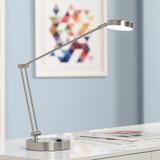 360 Lighting Jarrett Satin Nickel Contemporary Adjustable LED Desk Lamp