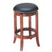 Wildon Home® 24" Counter Stool Wood/Upholstered/Leather in Black/Brown | 24 H x 16 W x 16 D in | Wayfair 0248-FTQ