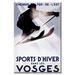 Buyenlarge Sports d'Hiver dans les Vosges Vintage Advertisement on Wrapped Canvas in Black/Blue | 24 H x 16 W x 1.5 D in | Wayfair 02638-3C1624