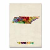 Trademark Fine Art 'Tennessee Map' by Michael Tompsett Framed Graphic Art on Wrapped Canvas in Green/Red/Yellow | 19 H x 14 W x 2 D in | Wayfair