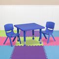 Flash Furniture Goddard 24" Square Height Adjustable Activity Table Set w/ 2 Chairs Plastic/Metal in Blue | 23.75 H in | Wayfair