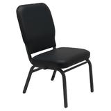 KFI Studios 1040 Series Heavy Duty Stackable Chair w/ Cushion Vinyl/Metal/Fabric in Black | 35.5 H x 21 W x 25 D in | Wayfair HTB1040SB-3906