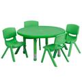 Flash Furniture Goddard Round Height Adjustable Activity Table Set w/ 4 Chairs Plastic/Metal in Red | 23.75 H in | Wayfair