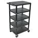 Luxor Tuffy Utility Cart Plastic in Black | 46 H x 24 W x 18 D in | Wayfair BC50-B