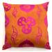 Sabira Shanghai Throw Pillow Polyester/Polyfill/Cotton Blend in Red | 22 H x 22 W x 7 D in | Wayfair CC-1032-22-TANFU