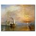 Trademark Fine Art 'The Fighting Temeraire, 1839' by Joseph Turner Painting Print on Wrapped Canvas in Brown/Orange | 14 H x 19 W x 2 D in | Wayfair