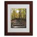 Trademark Fine Art "Fall Stairway 2" by Kurt Shaffer Matted Framed Photographic Print Canvas in Brown/Green | 14 H x 11 W x 0.5 D in | Wayfair