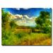 Trademark Fine Art 'Split-Rail Fence' by Lois Bryan Painting Print on Canvas in Blue/Green | 16 H x 24 W x 2 D in | Wayfair Lbr0123-C1624GG