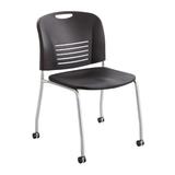 Safco Products Company Vy™ 22.5" W Stackable Seat Waiting Room Chair w/ Metal Frame Plastic/Acrylic/Plastic/Metal in Gray/Black/Brown | Wayfair