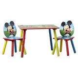 Delta Children Mickey Mouse 3 Piece Writing Table & Chair Set Wood in Brown/Green | 17.5 H x 23.5 W in | Wayfair TT89450MM