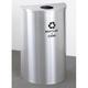 Glaro, Inc. RecyclePro Single Stream 14 Gallon Recycling Bin Stainless Steel in White | 30 H x 18 W x 9 D in | Wayfair B-1899-SA-SA-BOTTLES&CANS