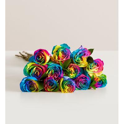 1-800-Flowers Flower Delivery Rainbow Roses 12 Stems Bouquet Only | Same Day Delivery Available