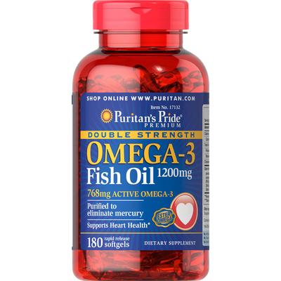 Puritan's Pride 2 Pack of Double Strength Omega-3 Fish Oil 1200 mg-180-Softgels