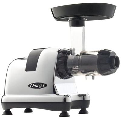Omega J8006HDC Chrome Ultimate Masticating Juicer and Nutrition System - 110/120V, 80 RPM