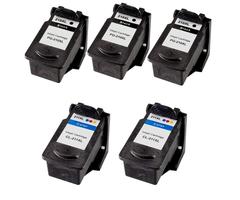 Canon PG210XL CL211XL High Capacity Compatible Black/Color ink Cartridge (Pack of 5)(Remanufactured)