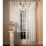 Rajah Pearl Semi Sheer Tab Top Curtain Panel, 60 x 63, Ivory