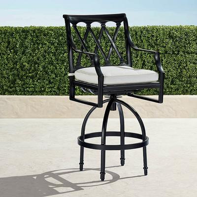 Set of 2 Grayson Swivel Bar Stools in Black Aluminum - Frontgate