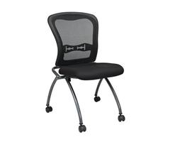 Proline II Mid-Back Deluxe Armless Folding Office Chair - Fabric -  Standard Black (Coal)