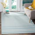 Blue 60 x 0.35 in Area Rug - Highland Dunes Grice Striped Handmade Flatweave Wool Area Rug Wool | 60 W x 0.35 D in | Wayfair KLM419A-5