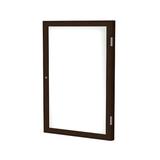Ghent 1 Door Enclosed Porcelain Magnetic Whiteboard w/ Wood Frame Porcelain/Wood/Steel in Brown | 24 H x 18 W x 2.25 D in | Wayfair PN12418M-M1