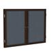 Ghent 2 Door Enclosed Bulletin Board Wood/Fabric in White/Brown | 36 H x 48 W x 2.25 D in | Wayfair PN23648F-91