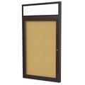 Ghent 1 Door Enclosed Natural Cork Bulletin Board, 24" x 48" Cork/Metal in White | 36 H x 2.25 D in | Wayfair PBK3