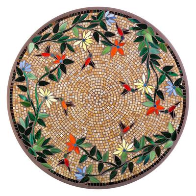 KNF Caramel Hummingbird Mosaic Table Collection - Round Bistro Table, Black, 30" dia. - Frontgate