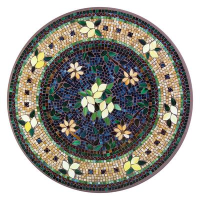 KNF Tuscan Lemons Mosaic Table Collection - Round Bistro Table, Black, 48" dia. - Frontgate