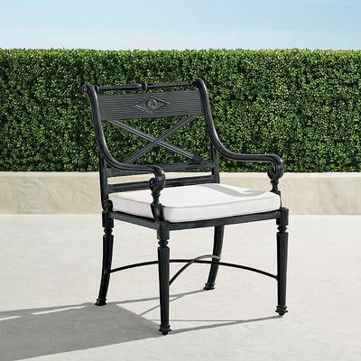 Carlisle Bar & Dining Chair Cushion - Bar Stool/Dining Arm Chair, Standard, Rumor Slate with Rumor Vanilla - Frontgate