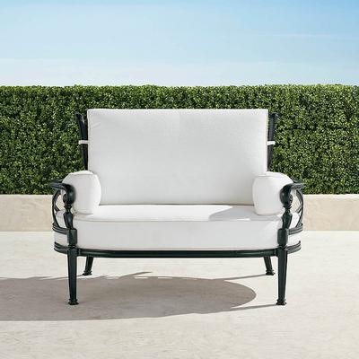 Carlisle Oversized Cuddle Lounge with Cushions in Onyx Aluminum - Standard, Rain Cobalt - Frontgate