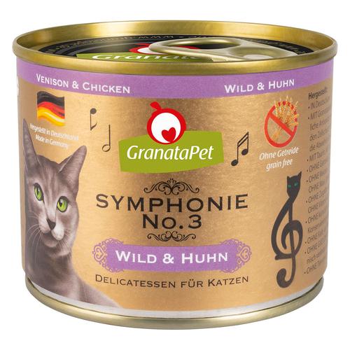 6x200g Wild & Huhn Granatapet getreidefreies Katzenfutter nass