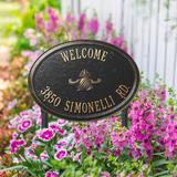 Designer Oval Lawn Address Plaque - Bronze/Verdigris Plaque with Monogram, Standard, 2 Lines - Frontgate