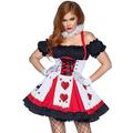 Leg Avenue 83409 - 2Tl. Hübsche Playing Karten Kostüm Set Mit Kleid Und Neck Piece Damen Fasching Karneval, M/L (EUR 40-42), Rot