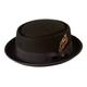 Black 100% Wool Felt Thin Brim Pork Pie Hat Heisenberg/Walter White/Breaking Bad Style (Large 59cm)